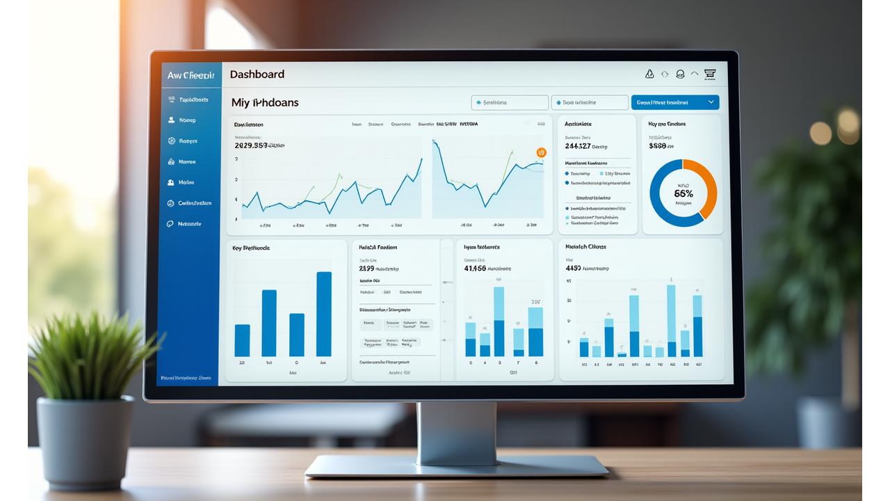 Dashboard de saúde digital exibindo gráficos de dados de sono, atividade e nutrição em um layout limpo e moderno, com ícones informativos.