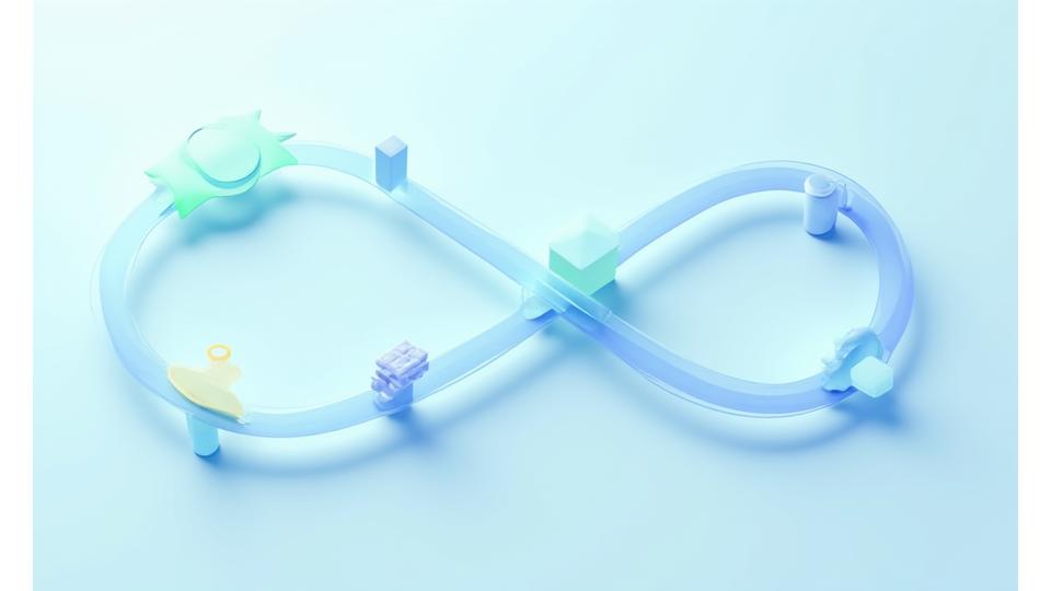 Infográfico estilizado mostrando o 'loop do hábito' (gatilho, rotina, recompensa) com setas circulares e ícones abstratos de cérebro e progresso, em tons suaves.